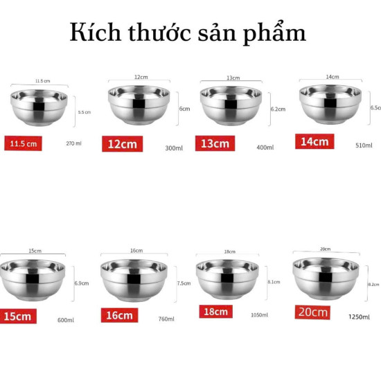 Tô - Bát - Chén Inox 2 Lớp Cách Nhiệt Tô - Bát - Chén Inox 2 Lớp Cách Nhiệt
